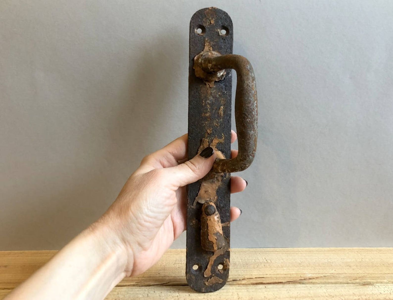 Vintage Door Handle Large Metal Door Handle with key hole Barn Etsy