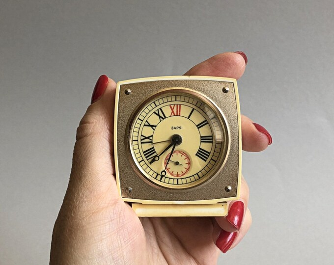 Soviet Clock Zaria. Zarja. Vintage Mechanical Desk Alarm Etsy