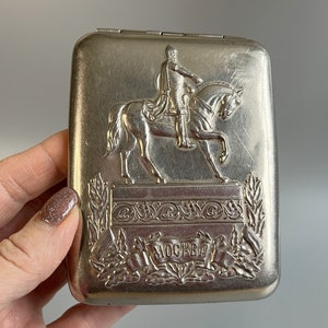 Estojo de cigarro soviético vintage, porta-cigarro de Moscou, porta-cartões, presente para ele, estojo de cartões de visita da URSS