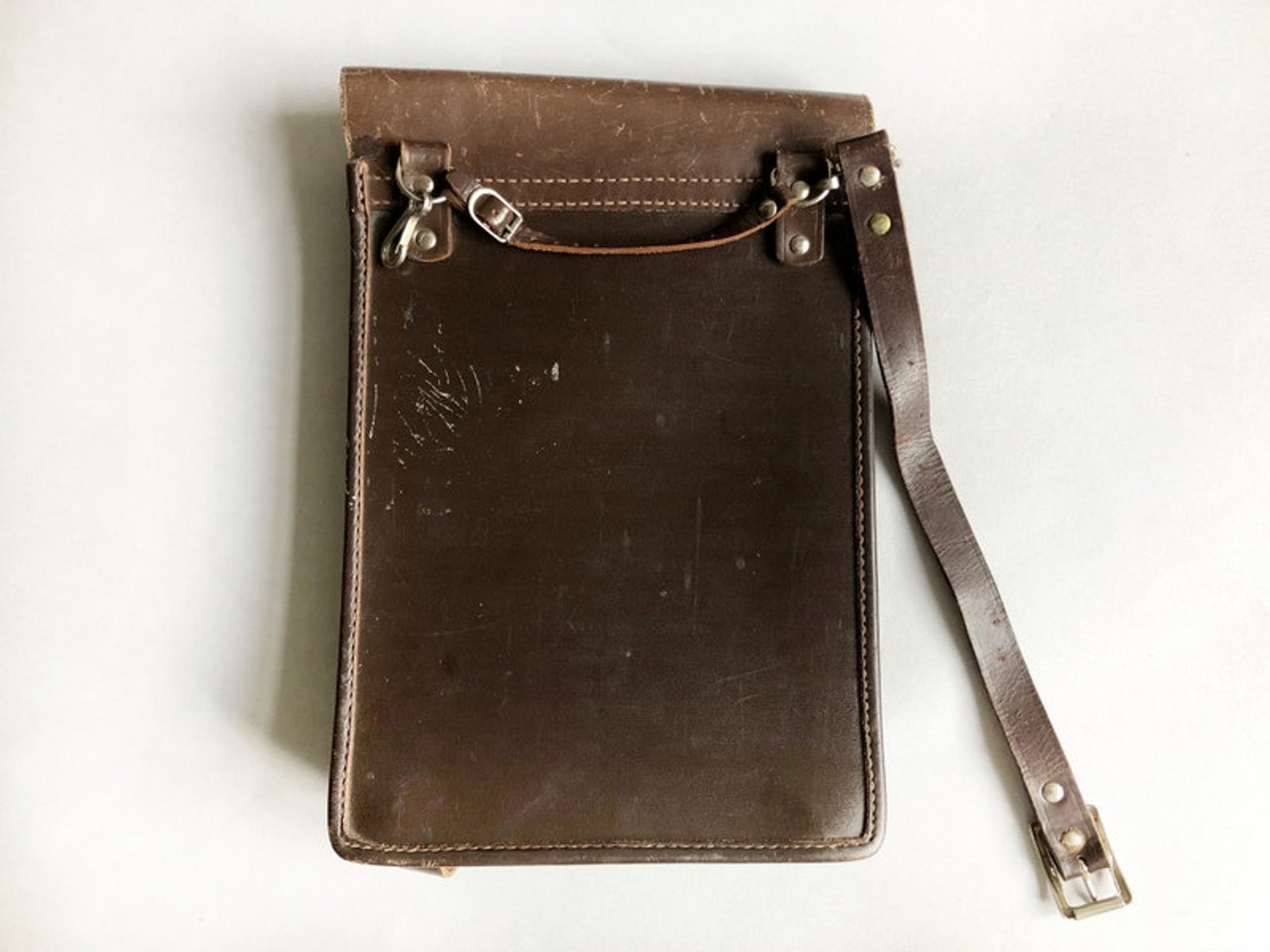 Vintage Soviet Military Map Bag Brown Leather Messenger bag Etsy