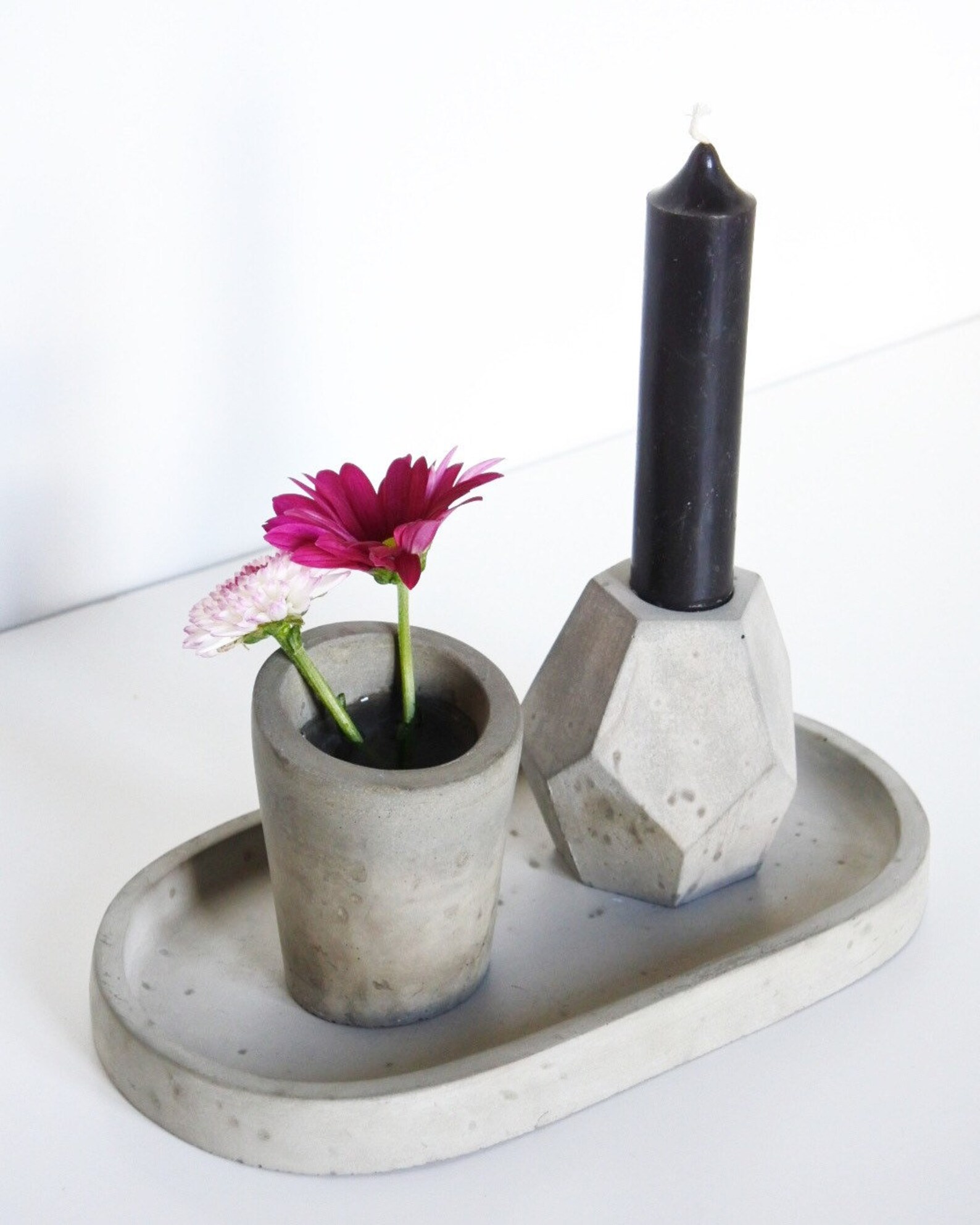 Concrete Candle Stick Holder Sustainable Concrete Modern Etsy