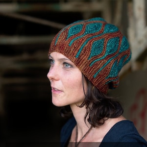 Toph slouchy beanie Hat PDF knitting pattern instructions image 1