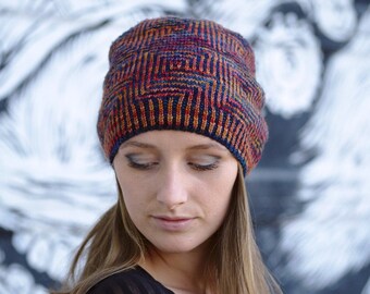 Daedalus stranded colourwork Hat PDF knitting pattern (instructions)