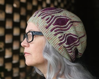 Etereo slouchy beanie Hat PDF knitting pattern (instructions)