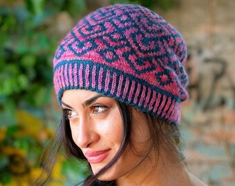 Nettare stranded colourwork Hat PDF knitting pattern (instructions)