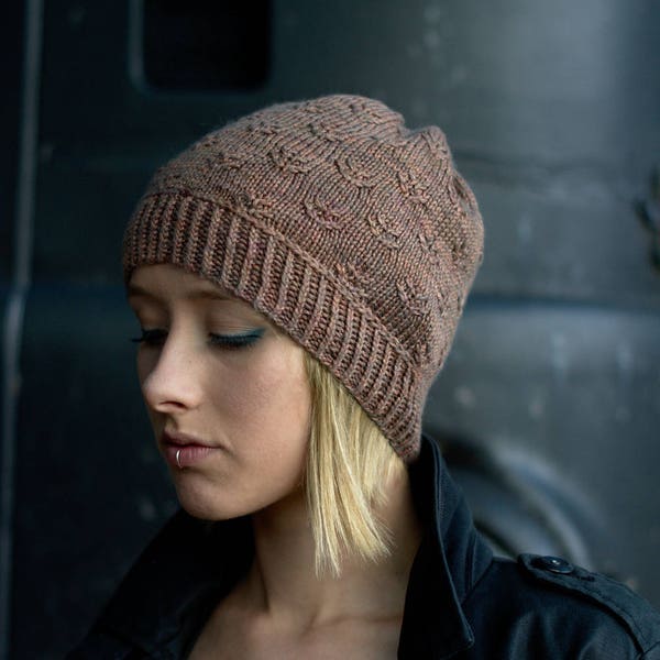 Ponderosa slouchy textured Hat PDF knitting pattern (instructions)