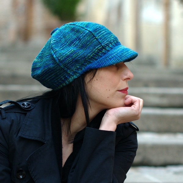 Camden Cap newsboy Hat PDF knitting pattern (instructions)