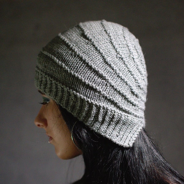 Wrapped cloche knit Hat PDF knitting pattern (instructions)