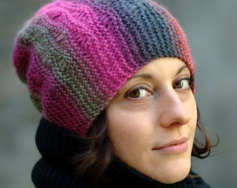 Marina slouchy beanie Hat PDF knitting pattern (instructions)