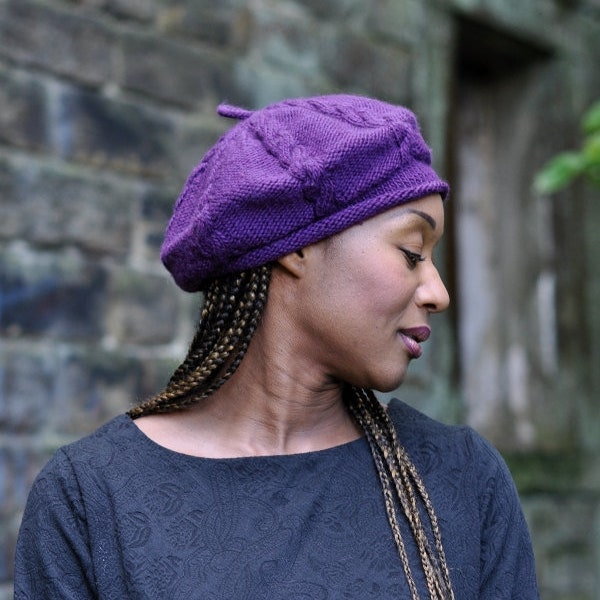 Cabled Cap beret PDF knitting pattern (instructions)
