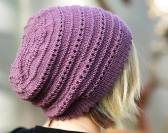 Tebe Slouch Hat PDF knitting pattern (instructions)