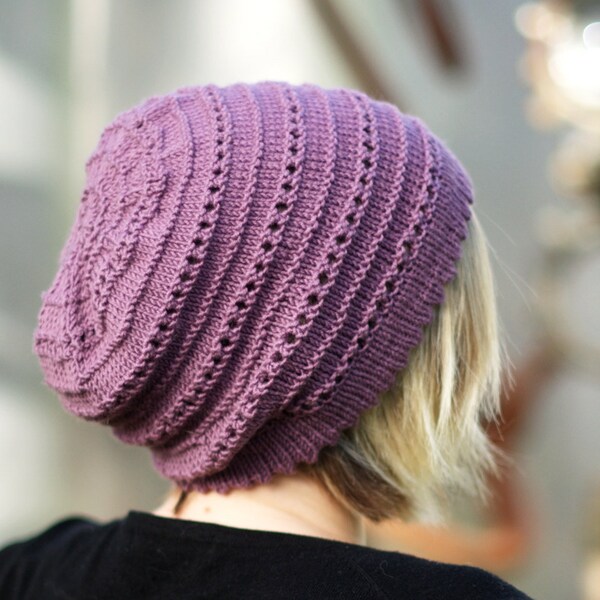 Tebe Slouch Hat PDF knitting pattern (instructions)