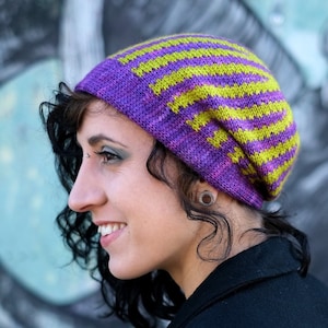 Patrón de tejido en PDF del gorro holgado Riverbero (instrucciones)