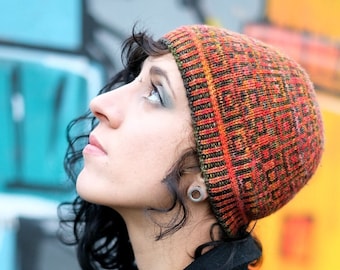 Square Cubed stranded colourwork Hat PDF knitting pattern (instructions)