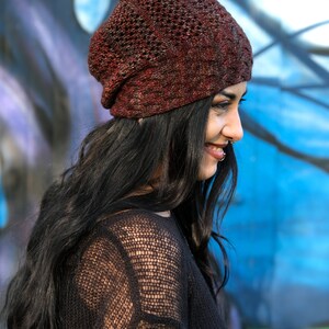 Strudel cable & lace slouchy Hat PDF knitting pattern instructions image 5