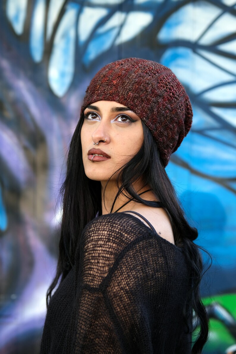 Strudel cable & lace slouchy Hat PDF knitting pattern instructions image 7
