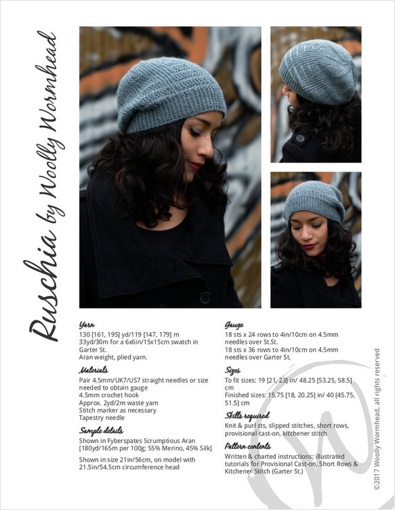 Slouchy hat knitting pattern straight best sale needles