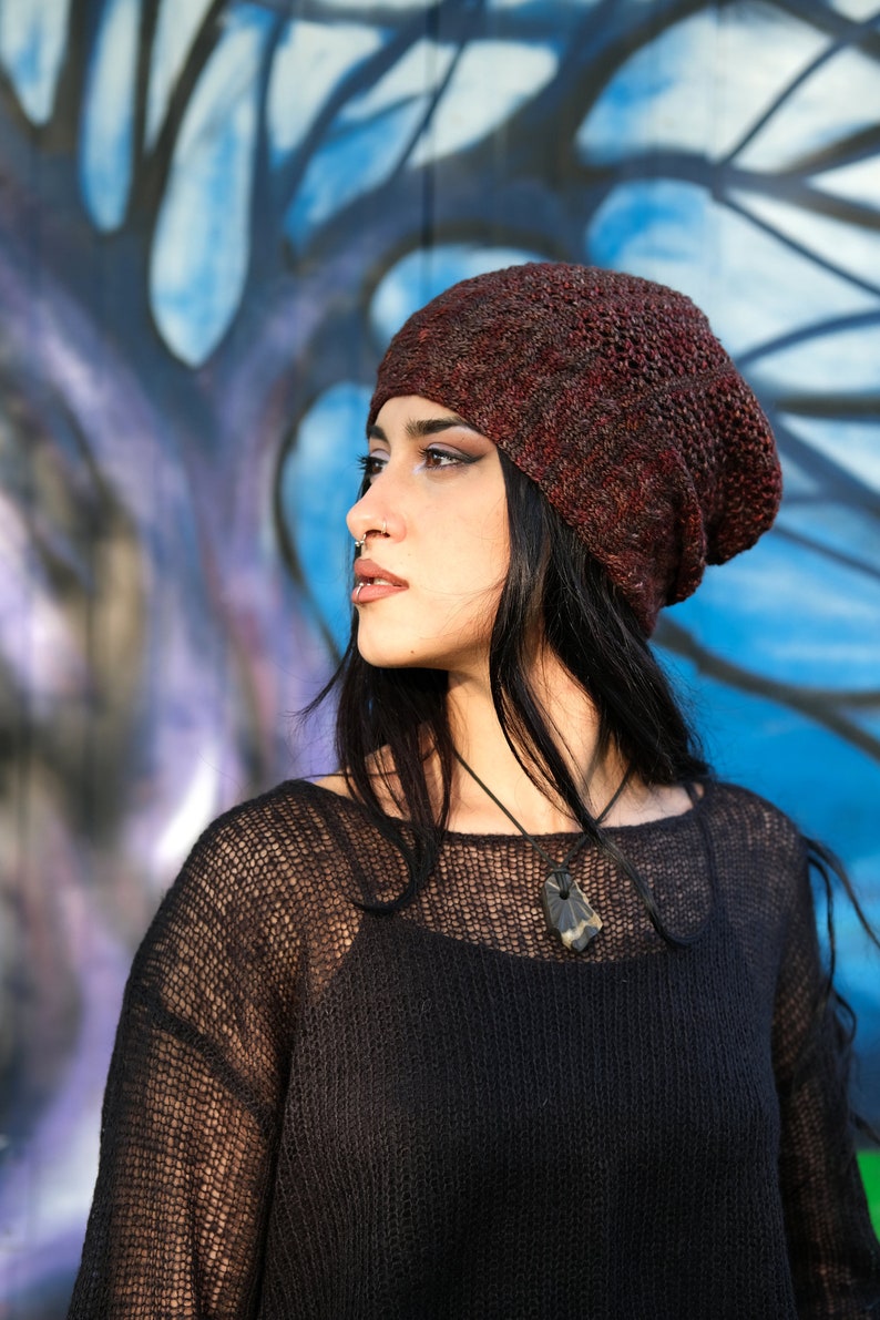 Strudel cable & lace slouchy Hat PDF knitting pattern instructions image 6