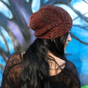 Strudel cable & lace slouchy Hat PDF knitting pattern instructions image 4