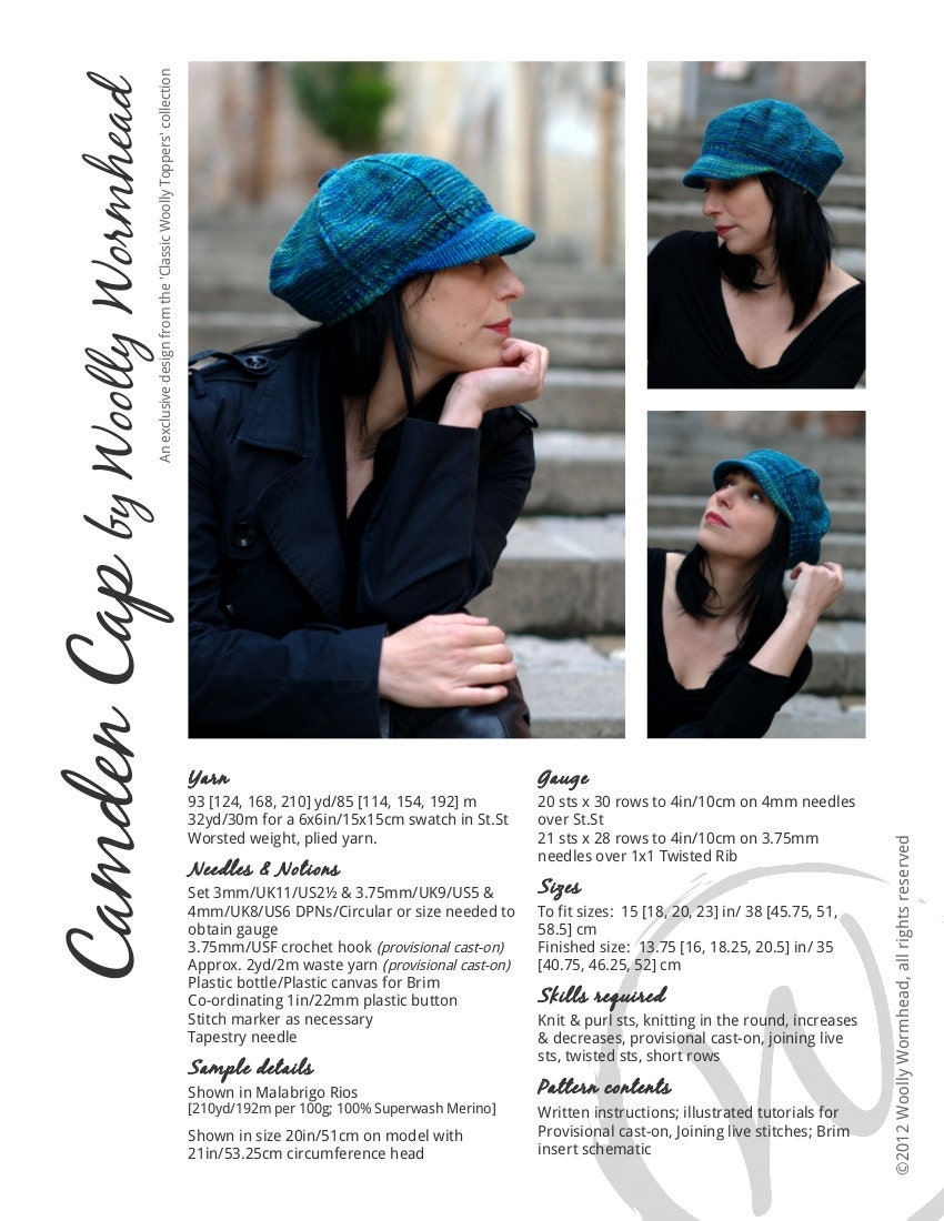 Crochet Hat Pattern Visor Slouchy Hat Newsboy Cap Crochet