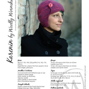 Karenin Aviator Hat PDF knitting pattern instructions 画像 3