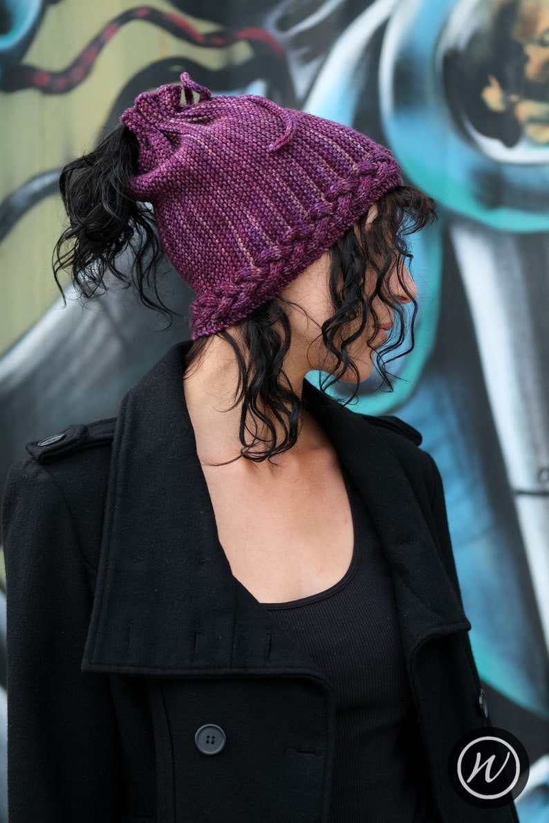 Arcus ponytail Hat PDF knitting pattern instructions image 2