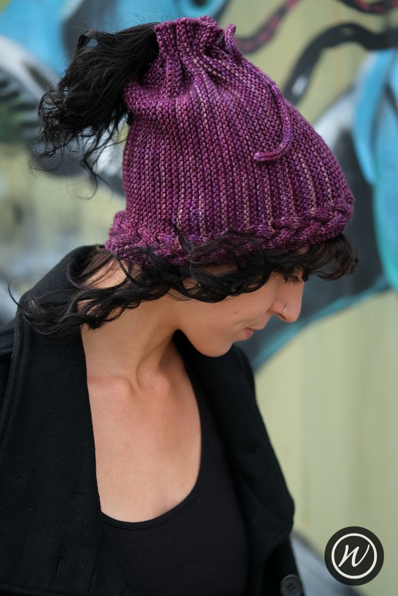 Arcus ponytail Hat PDF knitting pattern instructions image 6