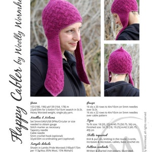 Flappy Cabler Chullo Hat PDF knitting pattern instructions image 5