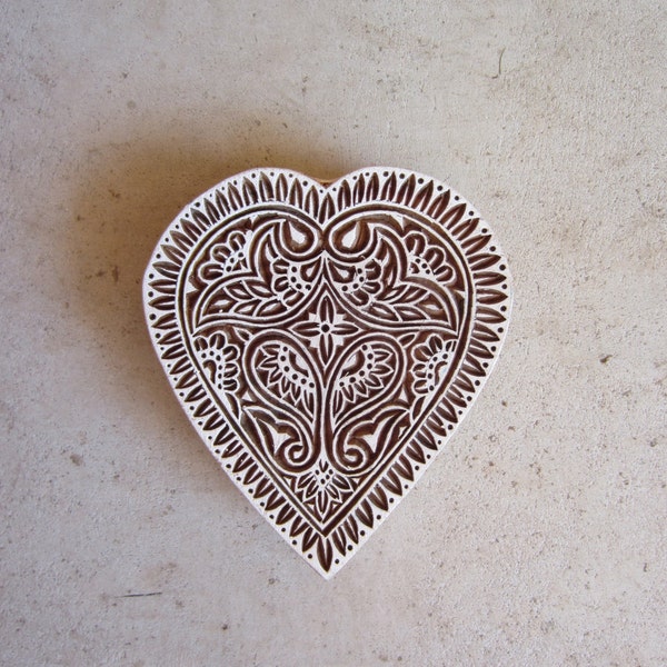 Heart Block print Hand carved