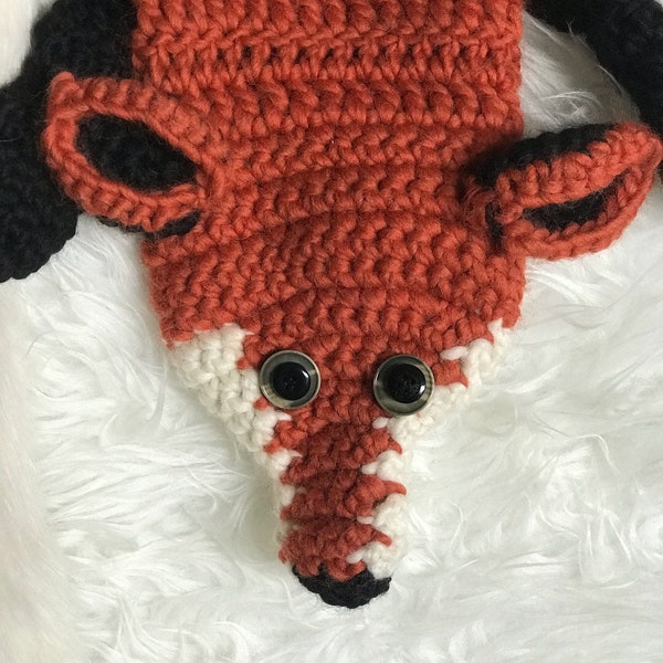 Mister Fox, Foxy scarf, chunky wool, faux taxidermy: unique!