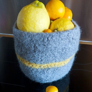 Crocheted Felted Pot Pattern, Nesting Storage Bin (PDF Pattern)