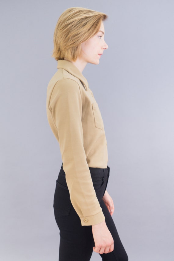 vintage esprit camel button-up - image 3