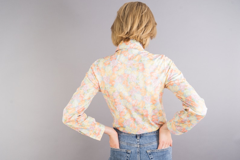 flower child print collared button-up