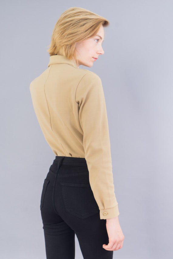 vintage esprit camel button-up - image 5