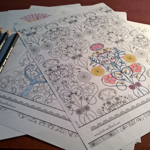 A Bunch of Flowers - Grown-up Colouring Book - Etsy