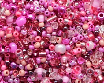 Assorted Pink Rose Seed Beads Rocailles 40g mixed seed bead assorted beads soup seed beads rocailles soup rosaline