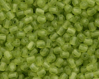 100pcs Frosted Olivine Green 3mm Czech Glass Fire Polished Faceted Round Facet Glass Beads 3mm matte olive