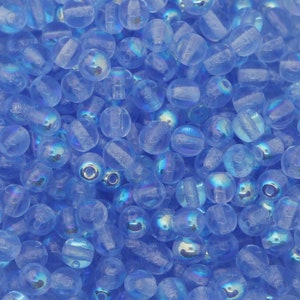 100pcs Rainbow Sapphire Round 4mm Czech Glass Round druk Beads 4mm glass Small Beads mermaid beads