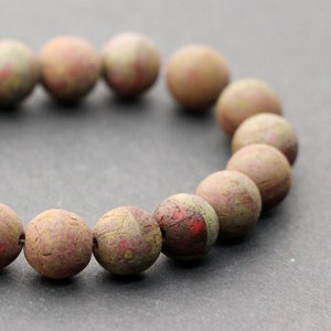20pcs antique Bohemian Glass Beads 8mm Red Picasso Beads Lava Beads 8mm Smooth Round Beads 8mm