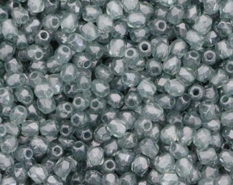 100pcs Lustered shine Blue beads 3mm Czech Glass Fire Polished Faceted Bead 3mm Round Facet Beads blue grey