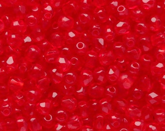 100pcs siam ruby red 3mm Czech Fire Polished Beads Small Round Facet Beads red ruby beads 3mm