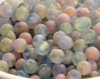 5mm Mix colour candy Round Beads 50pcs Czech Druk Smooth Round Beads Pink Green Blue Bead