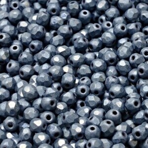 275 Tschechische Glasperlen Set – Runde Perlen 3,4,6,8 Mm In Jet Hämatit Für Schmuck