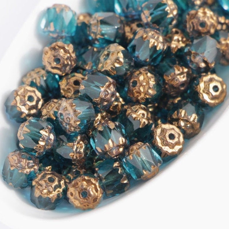 Blue Cathedral Beads Bronze - Etsy UK