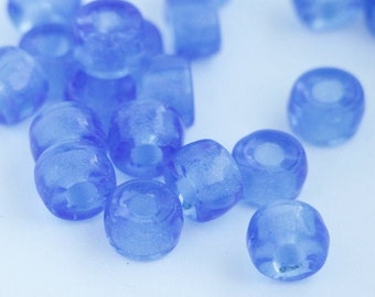 20pcs Sapphire Blue Pony beads 3mm large hole Roller 9x6mm Czech Glass Beads round big spacer beads