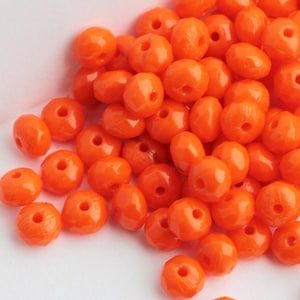 50pcs bright Orange Rondelle Beads 5x3mm Czech Fire Polished Rondelle 5x3mm Small Faceted Beads Orange