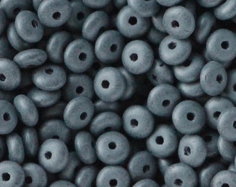 100pcs Matte Black Rondell Wafer Disk Beads 4mm Jet Tiny Spacer beads Czech Disc Beads 4x2mm Opaque Black frosted