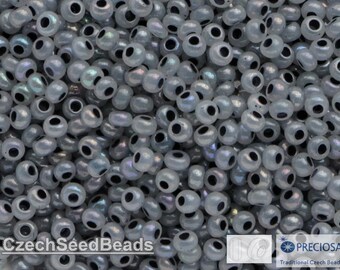 15//0 Transparent Chinchilla Grey AB Japanese Seed Bead #JKO009 20 gm