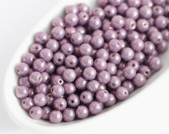4mm Matte Transparent Amethyst Druk Bead 100 Pcs #GAB137