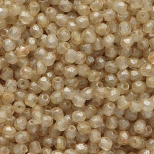 100pcs Matte Crystal Pearled 3mm Czech Fire Polished Beads Round Glass Small Polish Faceted Clear Pearl luster Frosted